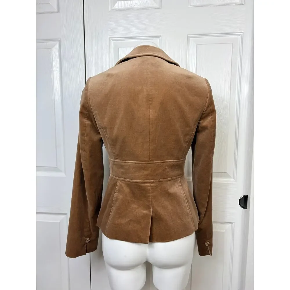 Laundry by Shelli Segal Tan Velvet Blazer Size 8 - Picture 3 of 9